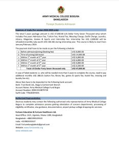 MBBS Fees in Bangladesh Session 2023-2024