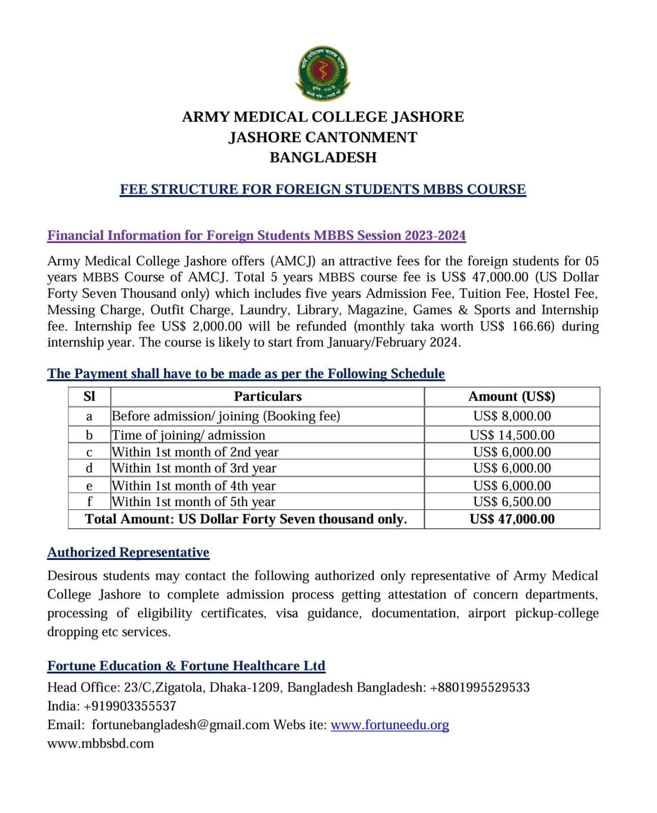 MBBS Admission in Bangladesh Notice-2023-24 Foreign Students