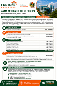 Army Medical College Bogura fee structure 2026